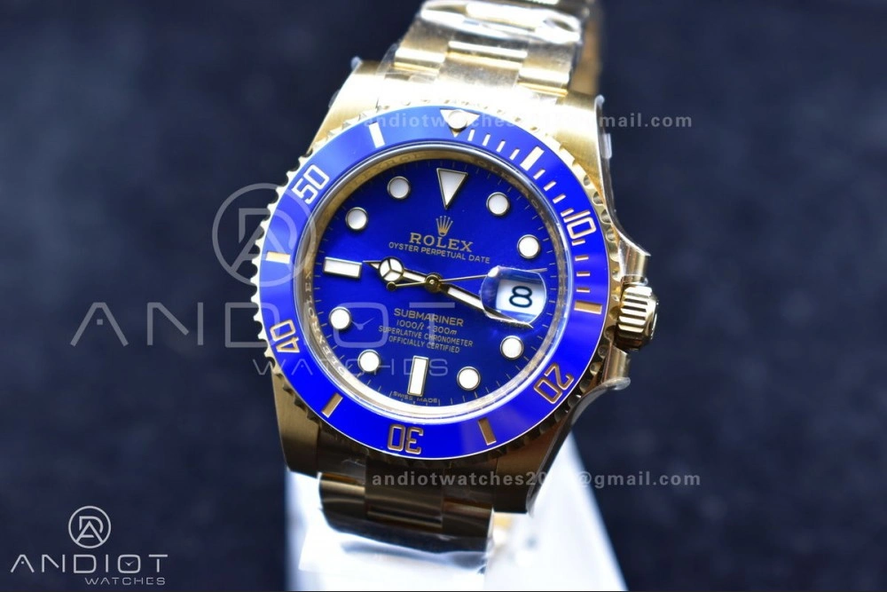 Submariner 116618 LB Blue Ceramic YG Plated 904L Steel Clean 1:1 Best Edition VR3135