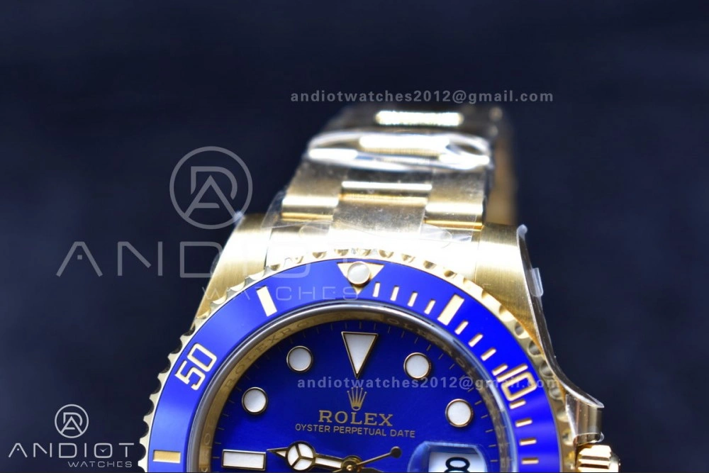 Submariner 116618 LB Blue Ceramic YG Plated 904L Steel Clean 1:1 Best Edition VR3135