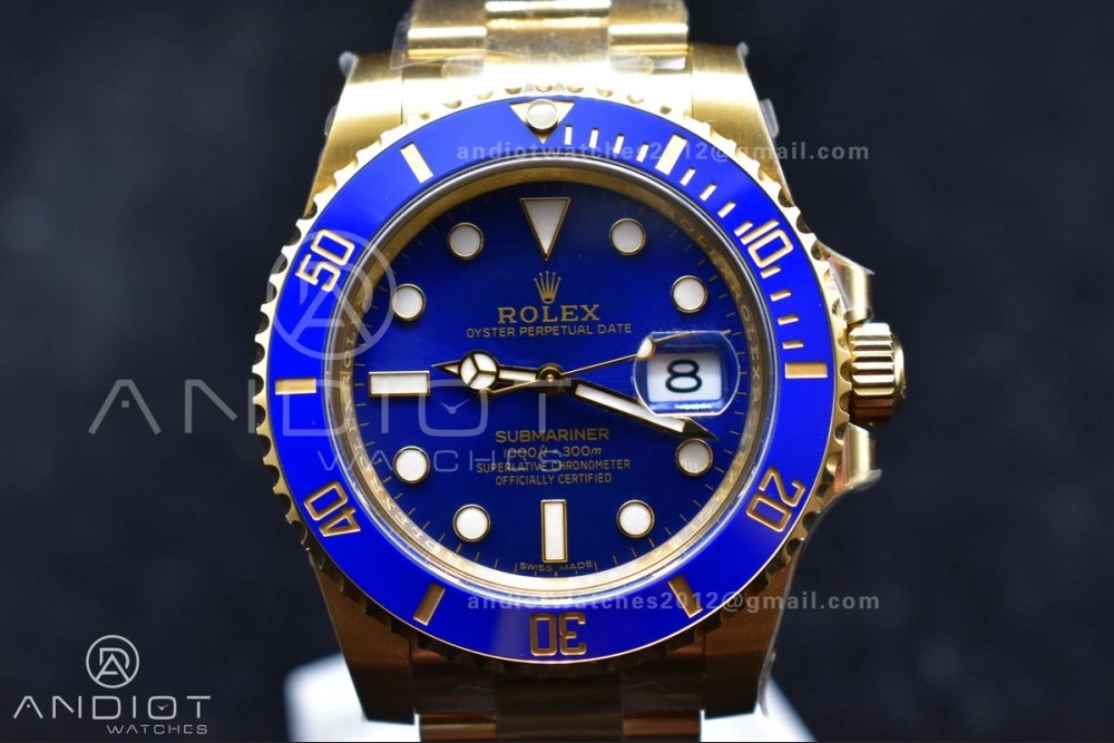 Submariner 116618 LB Blue Ceramic YG Plated 904L Steel Clean 1:1 Best Edition VR3135