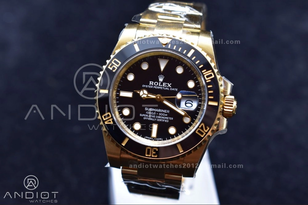 Submariner 116618 LN Black Ceramic YG Plated 904L Steel Clean 1:1 Best Edition VR3135