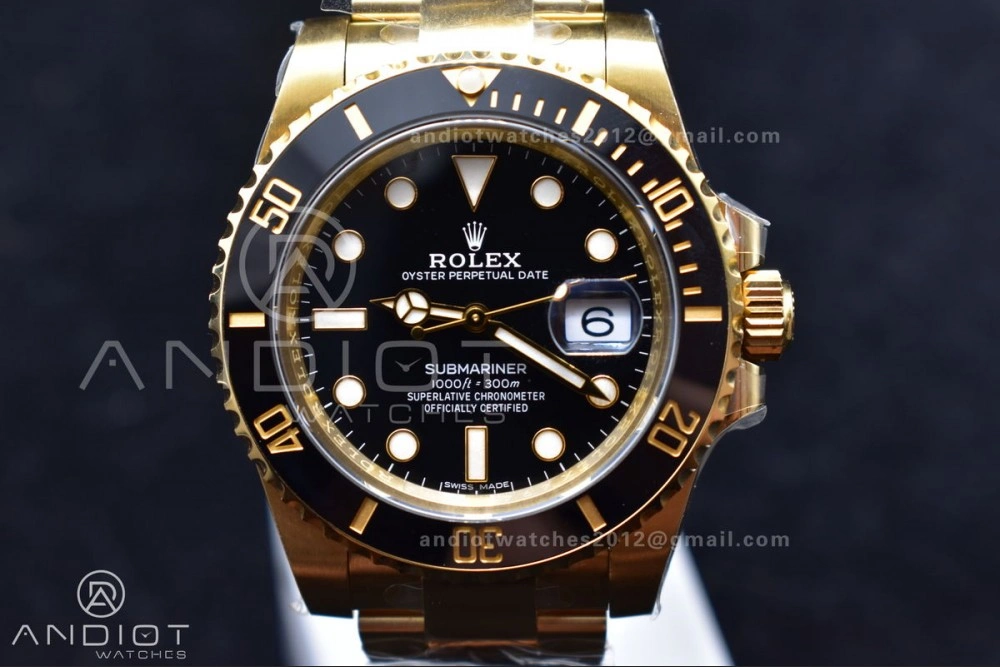 Submariner 116618 LN Black Ceramic YG Plated 904L Steel Clean 1:1 Best Edition VR3135
