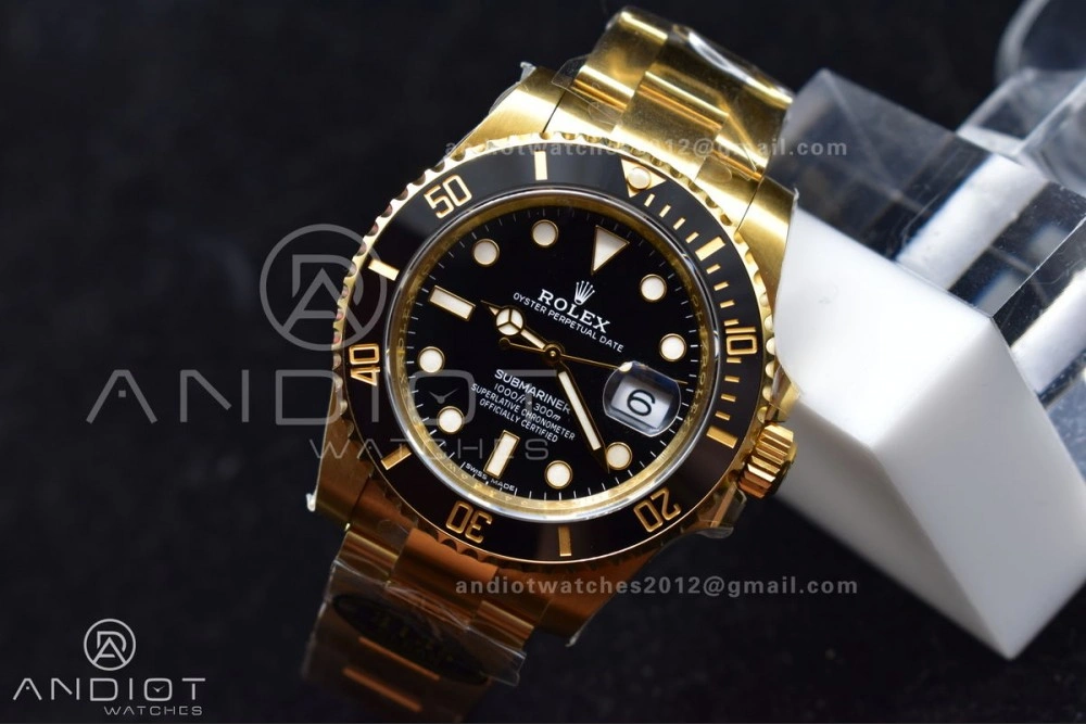 Submariner 116618 LN Black Ceramic YG Plated 904L Steel Clean 1:1 Best Edition VR3135