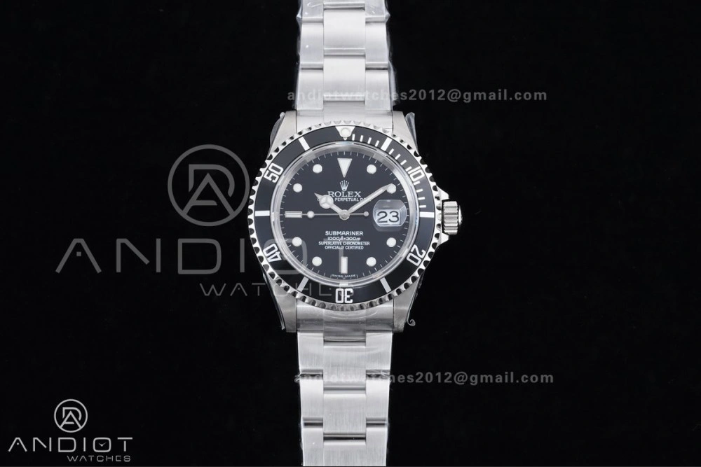 Submariner 16610 LN Black No Rehaut Engraving 904L Steel TMF 1:1 Best Edition on SS Bracelet SH3135