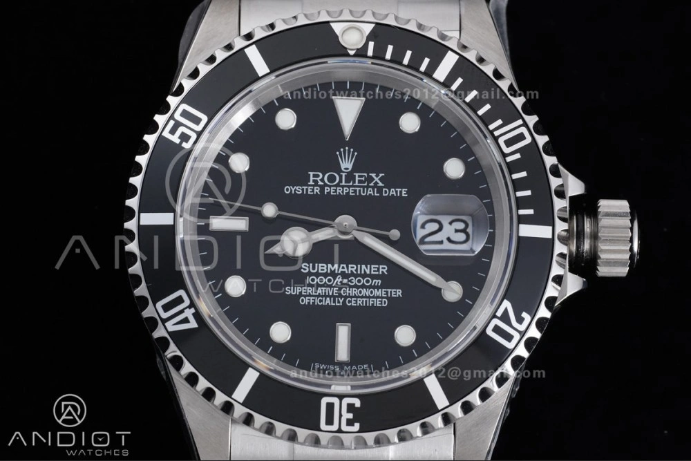 Submariner 16610 LN Black No Rehaut Engraving 904L Steel TMF 1:1 Best Edition on SS Bracelet SH3135