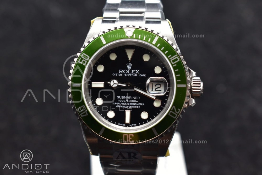 Submariner 16610 LV Green 904L Steel ARF1:1 Best Edition on SS Bracelet SH3135 V2