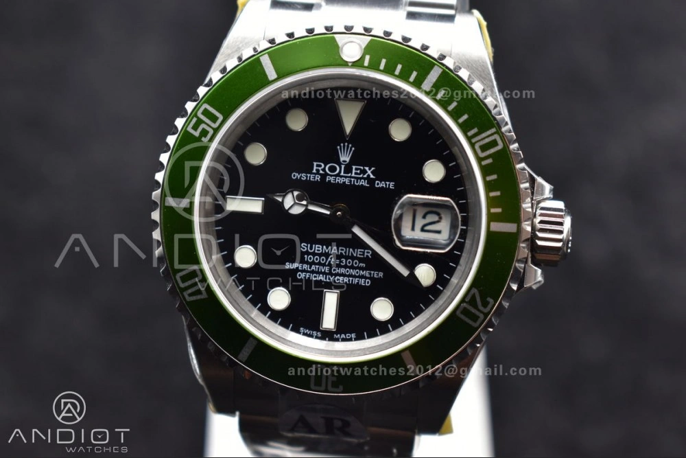 Submariner 16610 LV Green 904L Steel ARF1:1 Best Edition on SS Bracelet SH3135 V2