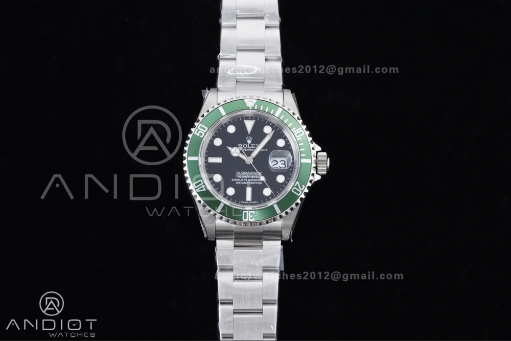 Submariner 16610 LV Green No Rehaut Engraving 904L Steel TMF 1:1 Kermit Best Edition on SS Bracelet SH3135