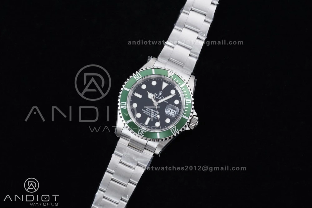 Submariner 16610 LV Green No Rehaut Engraving 904L Steel TMF 1:1 Kermit Best Edition on SS Bracelet SH3135