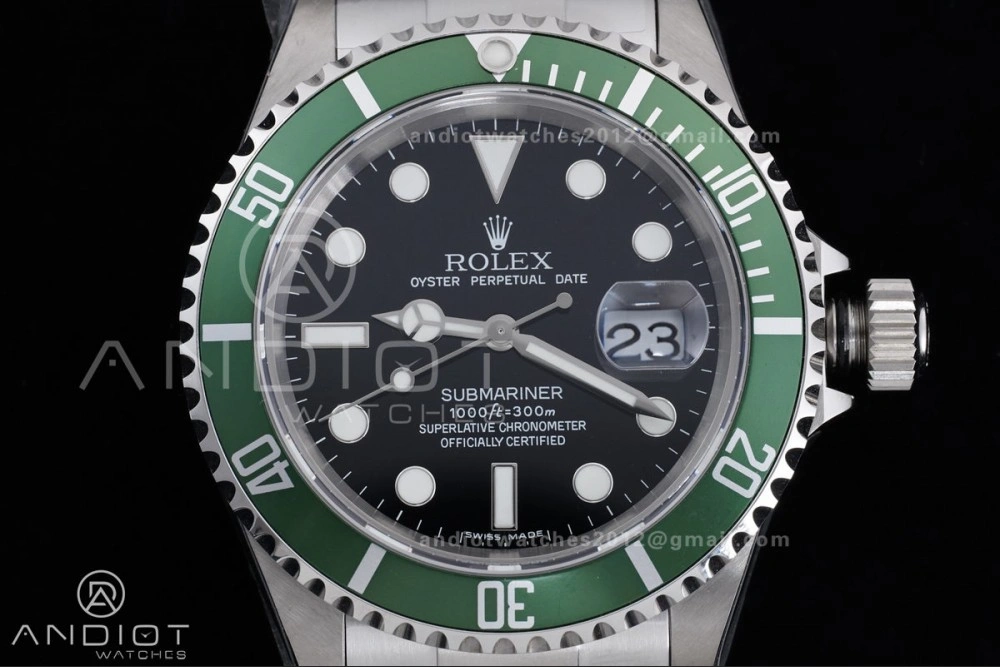 Submariner 16610 LV Green No Rehaut Engraving 904L Steel TMF 1:1 Kermit Best Edition on SS Bracelet SH3135