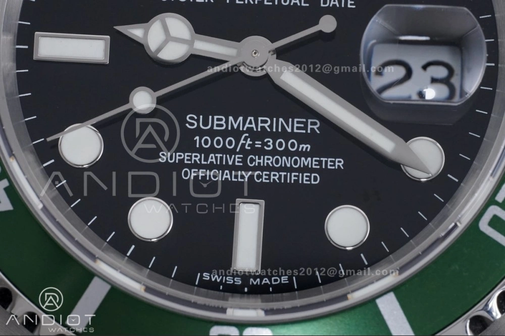 Submariner 16610 LV Green No Rehaut Engraving 904L Steel TMF 1:1 Kermit Best Edition on SS Bracelet SH3135