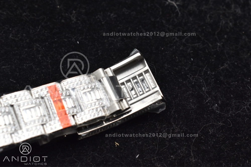 Submariner 40mm Full Diamonds SS AMGF Best Edition Green Dial on Bracelet on VR3135