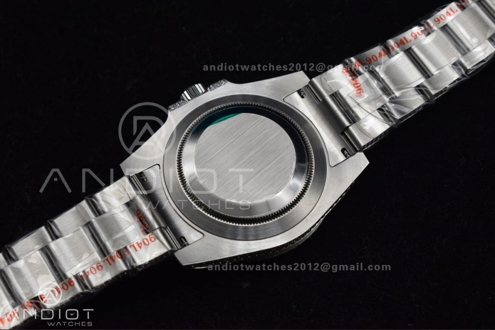 Submariner 40mm Full Diamonds SS AMGF Best Edition Green Dial on Bracelet on VR3135