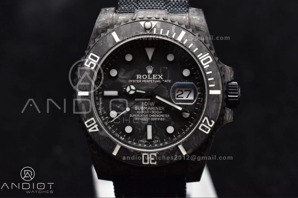 Submariner DIW DLC Sandblasted VSF 1:1 Best Edition Black Blue Dial on DLC Bracelet VS3135