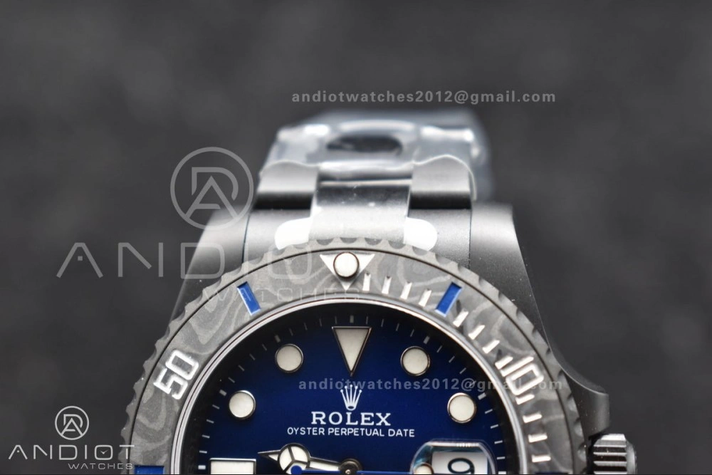 Submariner DIW DLC Sandblasted VSF 1:1 Best Edition Black Blue Dial on DLC Bracelet VS3135