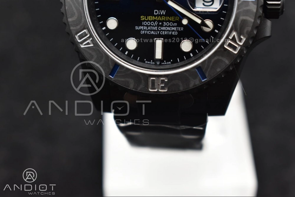 Submariner DIW DLC Sandblasted VSF 1:1 Best Edition Black Blue Dial on DLC Bracelet VS3135
