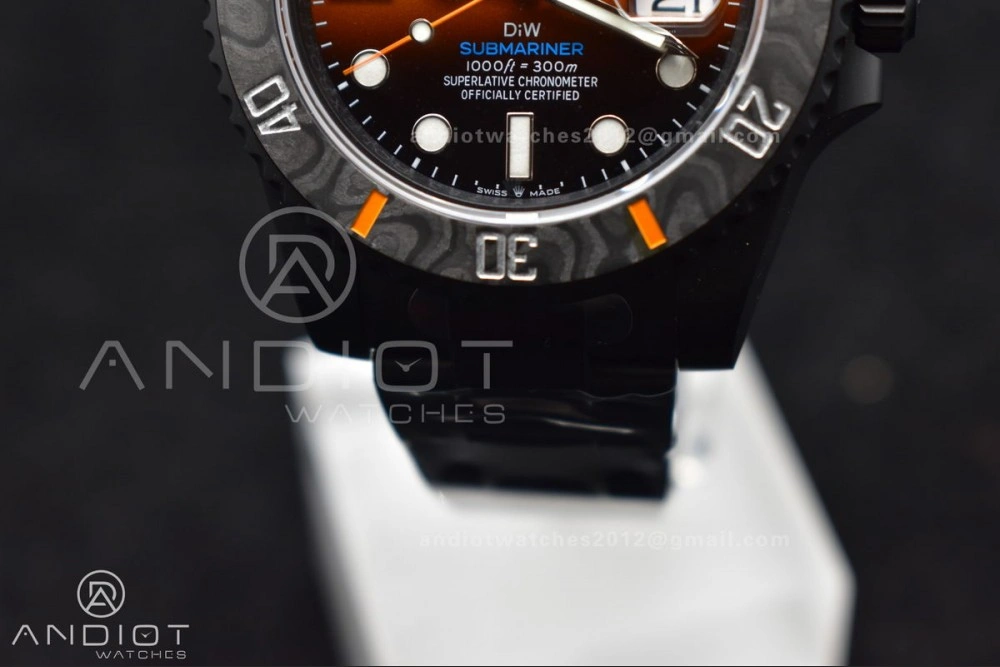 Submariner DIW DLC VSF 1:1 Best Edition Black Orange Dial on DLC Bracelet VS3135