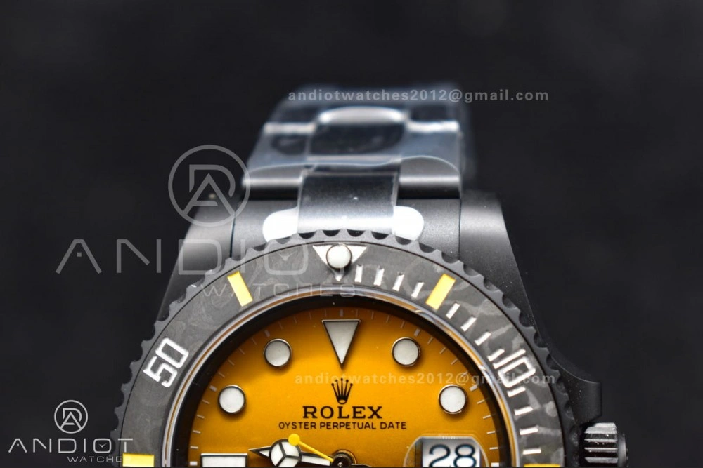 Submariner DIW DLC VSF 1:1 Best Edition Black Yellow Dial on DLC Bracelet VS3135