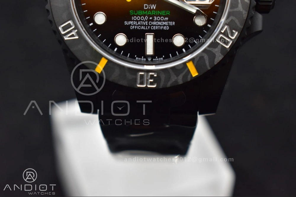Submariner DIW DLC VSF 1:1 Best Edition Black Yellow Dial on DLC Bracelet VS3135