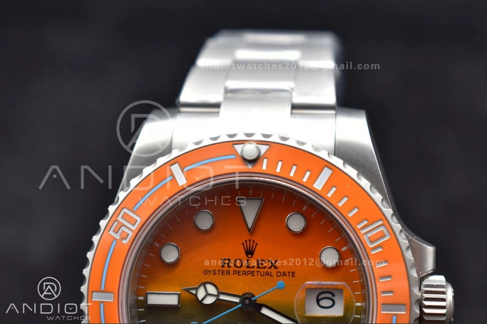 Submariner DIW Sandblasted VSF 1:1 Best Edition Orange Ceramic Bezel Orange Black Dial on SS Bracelet VS3135