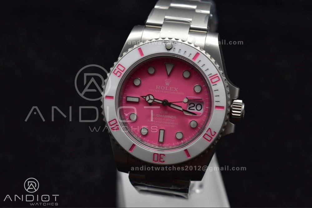 Submariner DIW Sandblasted VSF 1:1 Best Edition Pink Dial On SS Bracelet VS3135