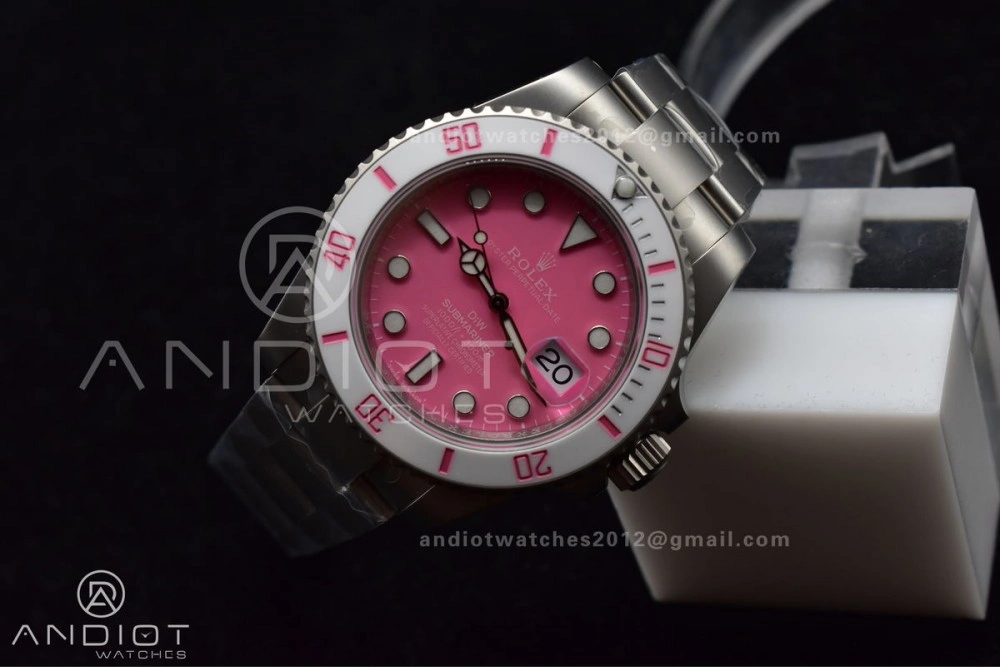 Submariner DIW Sandblasted VSF 1:1 Best Edition Pink Dial On SS Bracelet VS3135