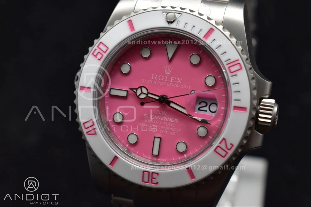 Submariner DIW Sandblasted VSF 1:1 Best Edition Pink Dial On SS Bracelet VS3135