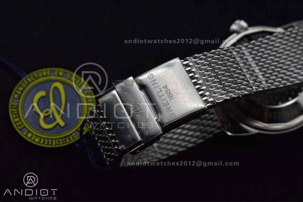 Super Ocean Heritage II BLSF 42mm SS Black Dial Black Ceramic Bezel on SS Mesh Bracelet A2824