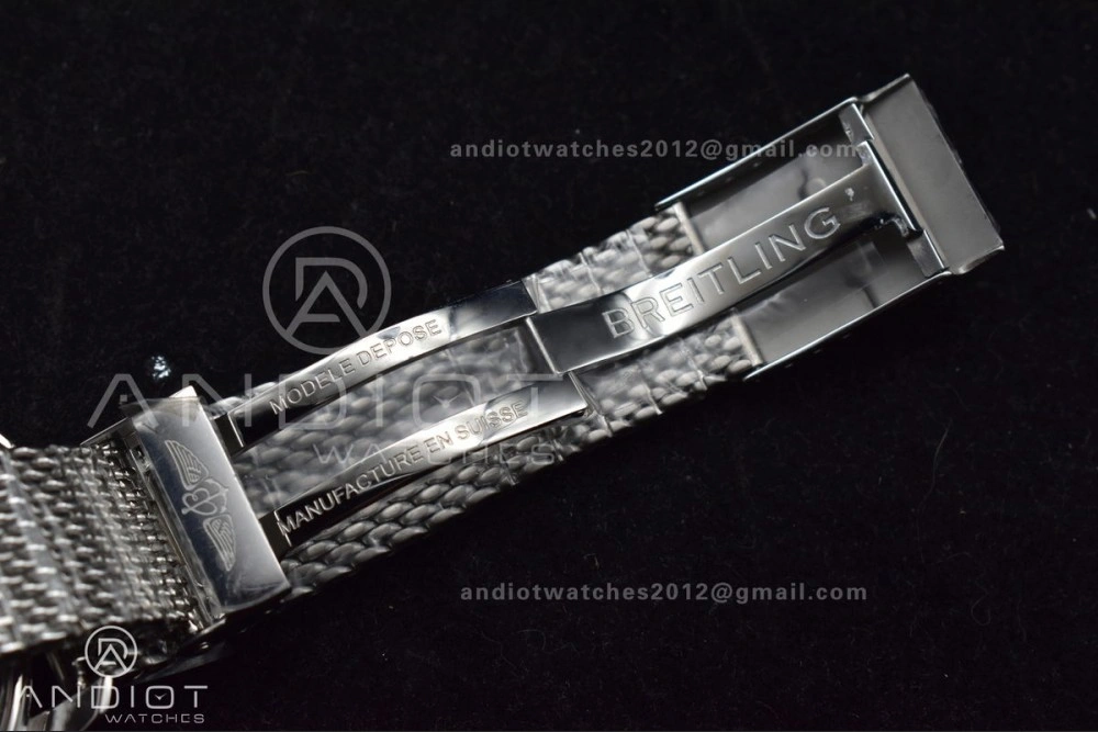 Super Ocean Heritage II BLSF 42mm SS Black Dial Black Ceramic Bezel on SS Mesh Bracelet A2824