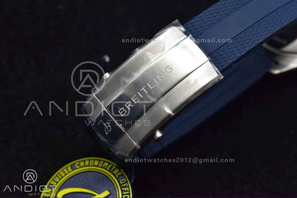 SuperOcean Automatic 42 SS BLSF 1:1 Best Edition Blue Dial on Blue Rubber Strap A2824