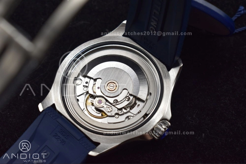 SuperOcean Automatic 42 SS BLSF 1:1 Best Edition Blue Dial on Blue Rubber Strap A2824