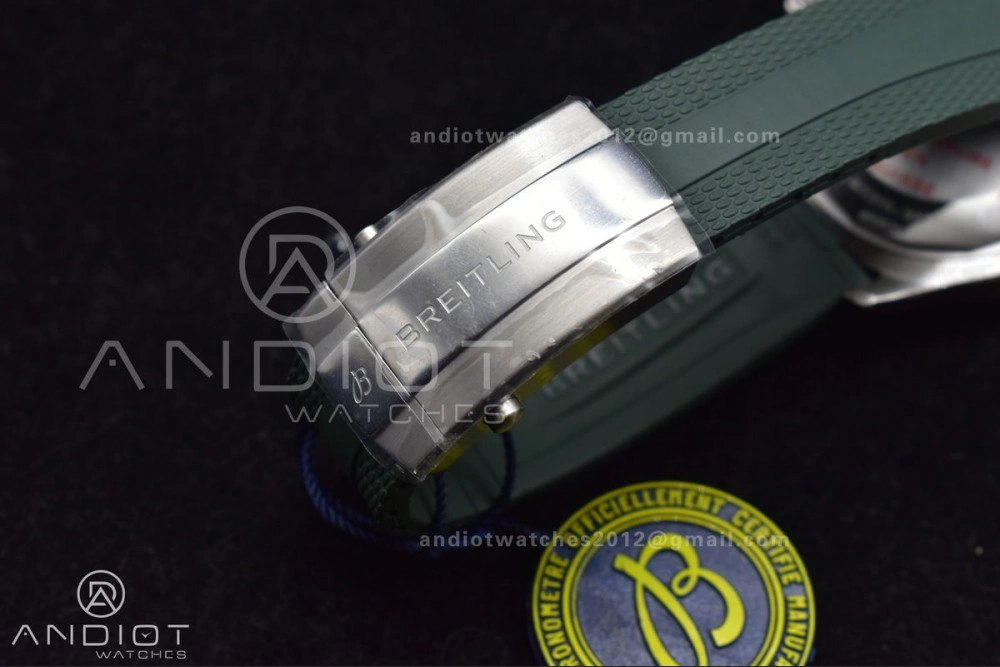 SuperOcean Automatic 42 SS BLSF 1:1 Best Edition Orange Dial on Green Rubber Strap A2824