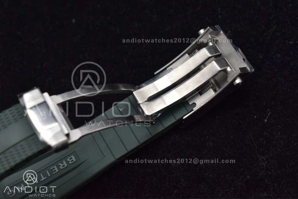 SuperOcean Automatic 42 SS BLSF 1:1 Best Edition Orange Dial on Green Rubber Strap A2824