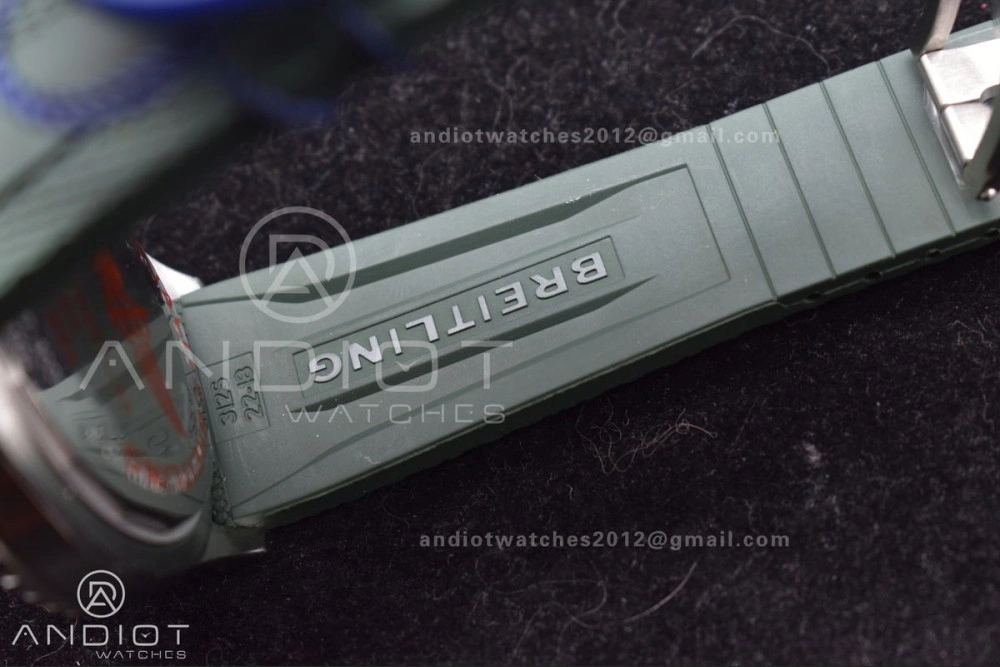 SuperOcean Automatic 42 SS BLSF 1:1 Best Edition Orange Dial on Green Rubber Strap A2824