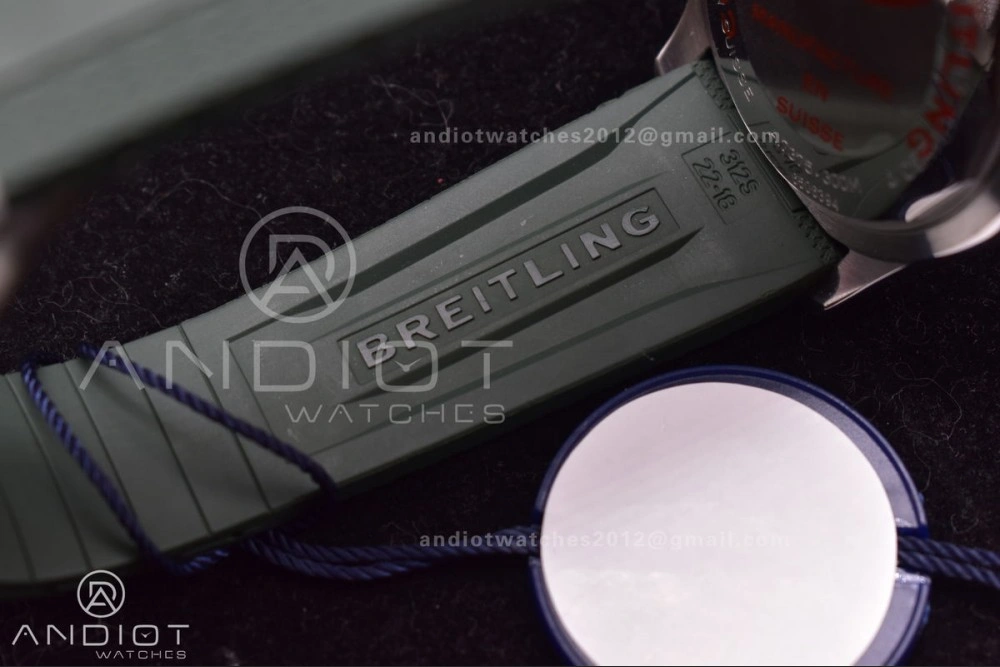 SuperOcean Automatic 42 SS BLSF 1:1 Best Edition Orange Dial on Green Rubber Strap A2824