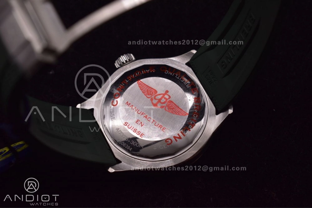 SuperOcean Automatic 42 SS BLSF 1:1 Best Edition Orange Dial on Green Rubber Strap A2824