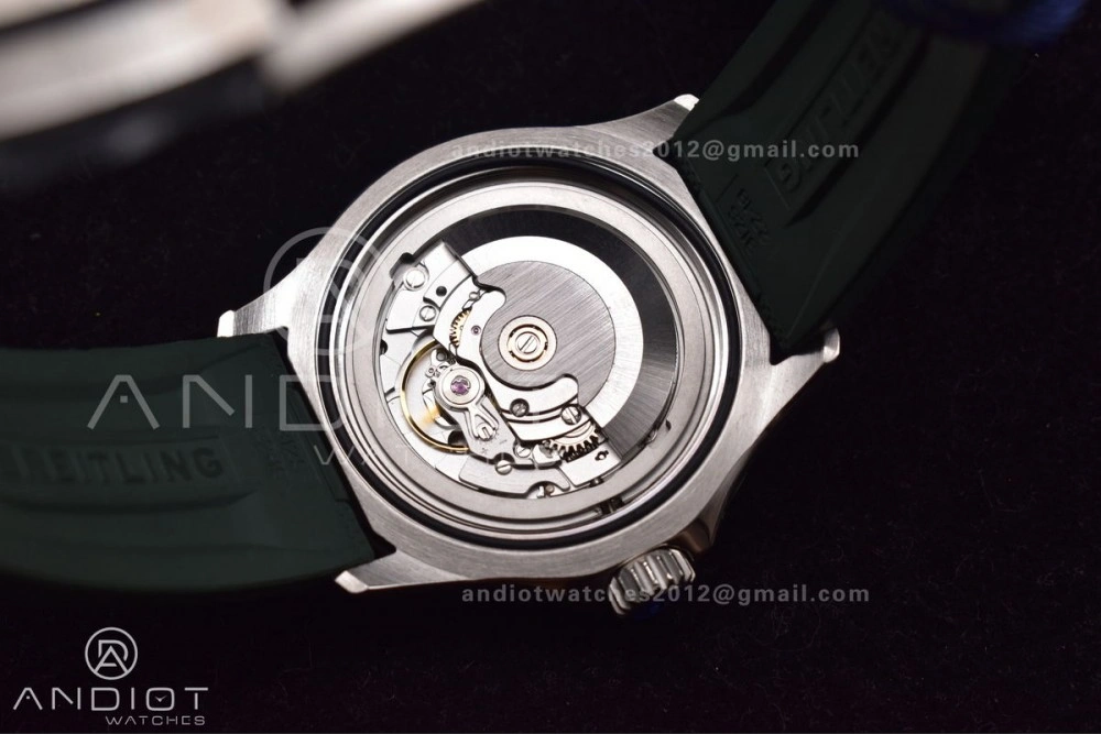 SuperOcean Automatic 42 SS BLSF 1:1 Best Edition Orange Dial on Green Rubber Strap A2824