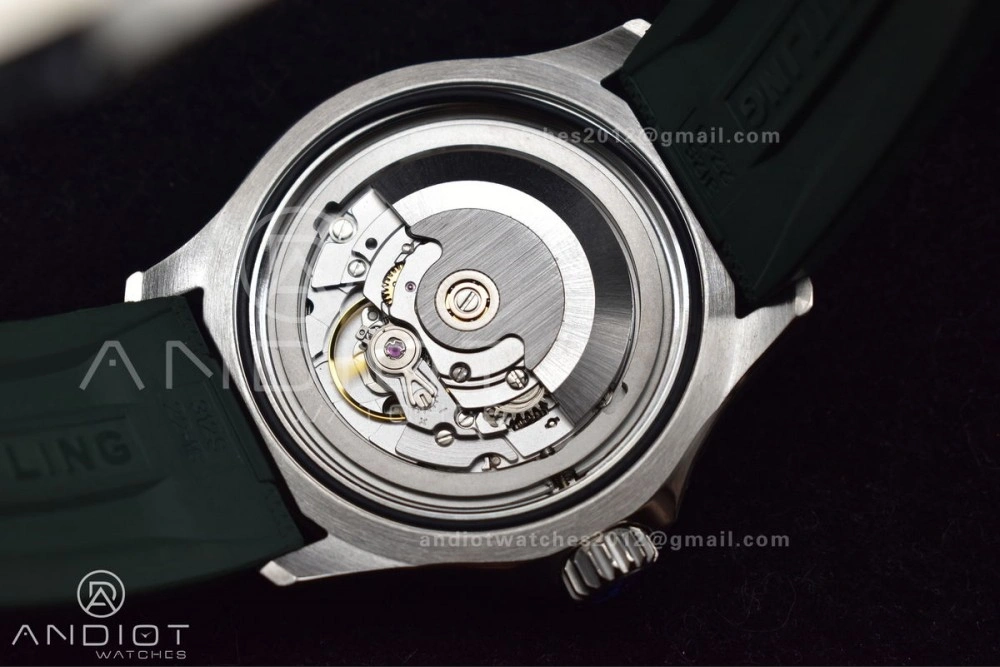 SuperOcean Automatic 42 SS BLSF 1:1 Best Edition Orange Dial on Green Rubber Strap A2824