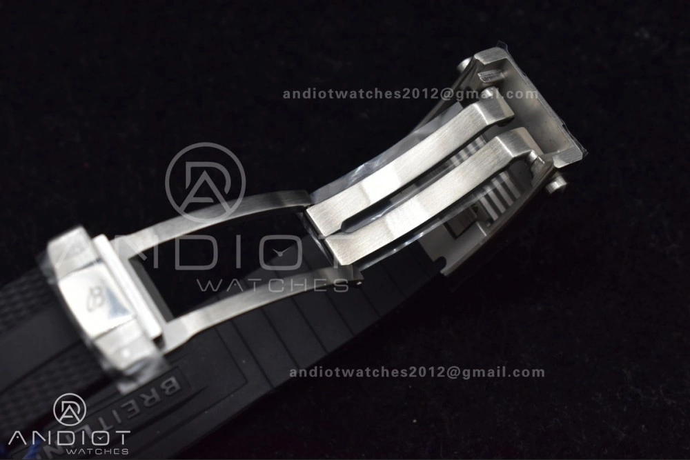 SuperOcean Automatic 42 SS RG BLSF 1:1 Best Edition Black Dial on Black Rubber Strap A2824