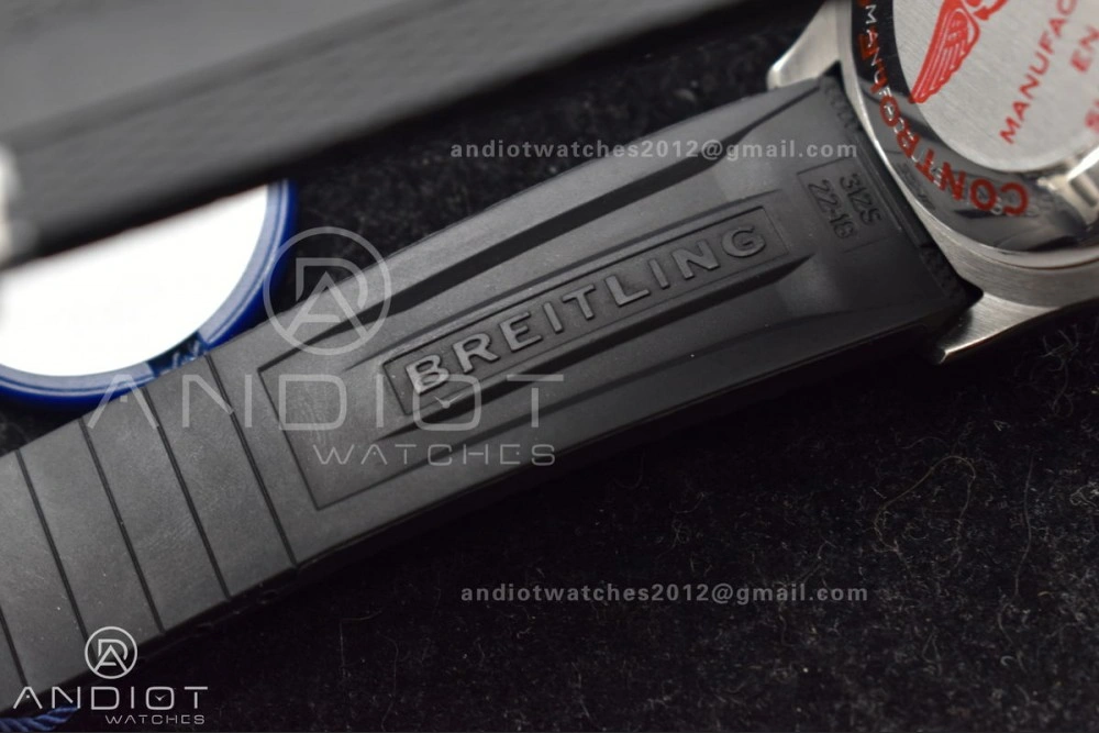 SuperOcean Automatic 42 SS RG BLSF 1:1 Best Edition Black Dial on Black Rubber Strap A2824