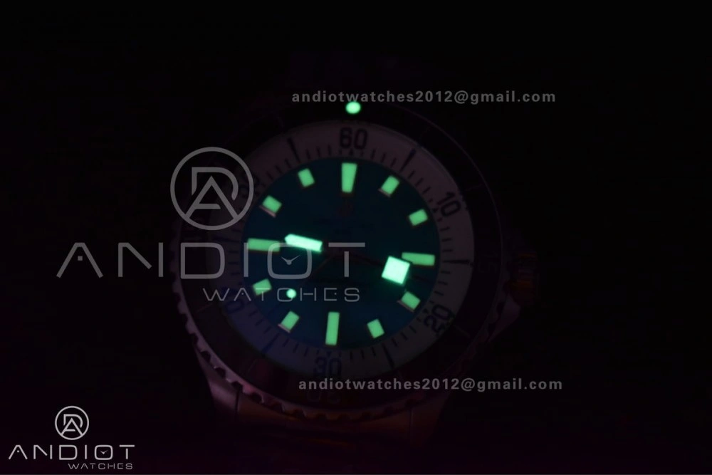 SuperOcean Automatic 44 TF 1:1 Best Edition Blue Ceramic Bezel Blue White Dial on SS Bracelet A2824