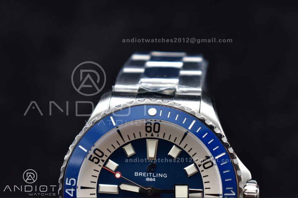 SuperOcean Automatic 44 TF 1:1 Best Edition Blue Ceramic Bezel Blue White Dial on SS Bracelet A2824