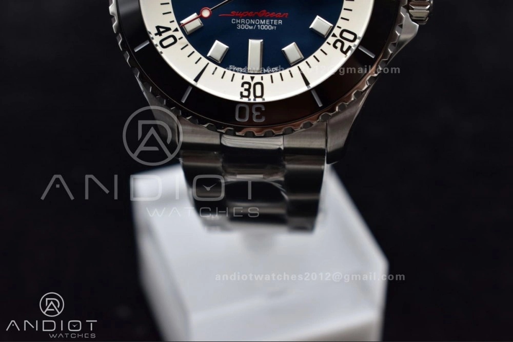 SuperOcean Automatic 44 TF 1:1 Best Edition Blue White Dial on SS Bracelet A2824