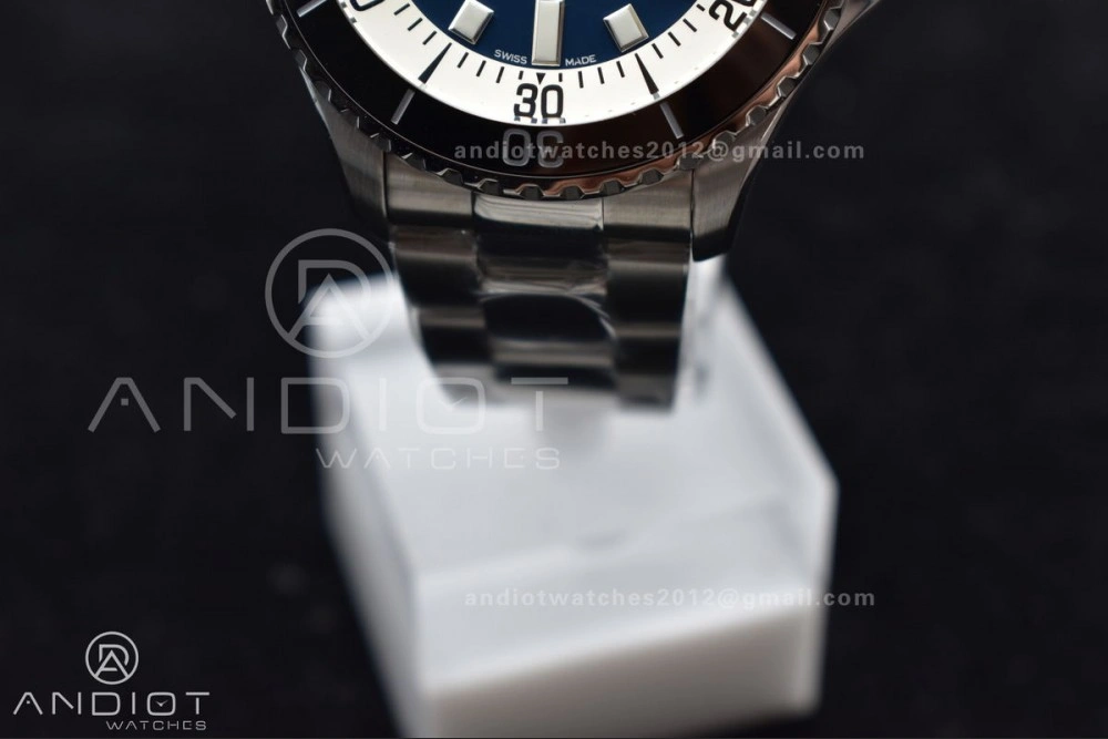 SuperOcean Automatic 44 TF 1:1 Best Edition Blue White Dial on SS Bracelet A2824