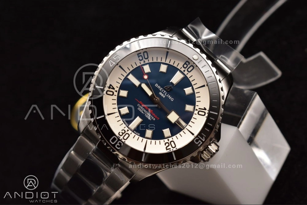 SuperOcean Automatic 44 TF 1:1 Best Edition Blue White Dial on SS Bracelet A2824