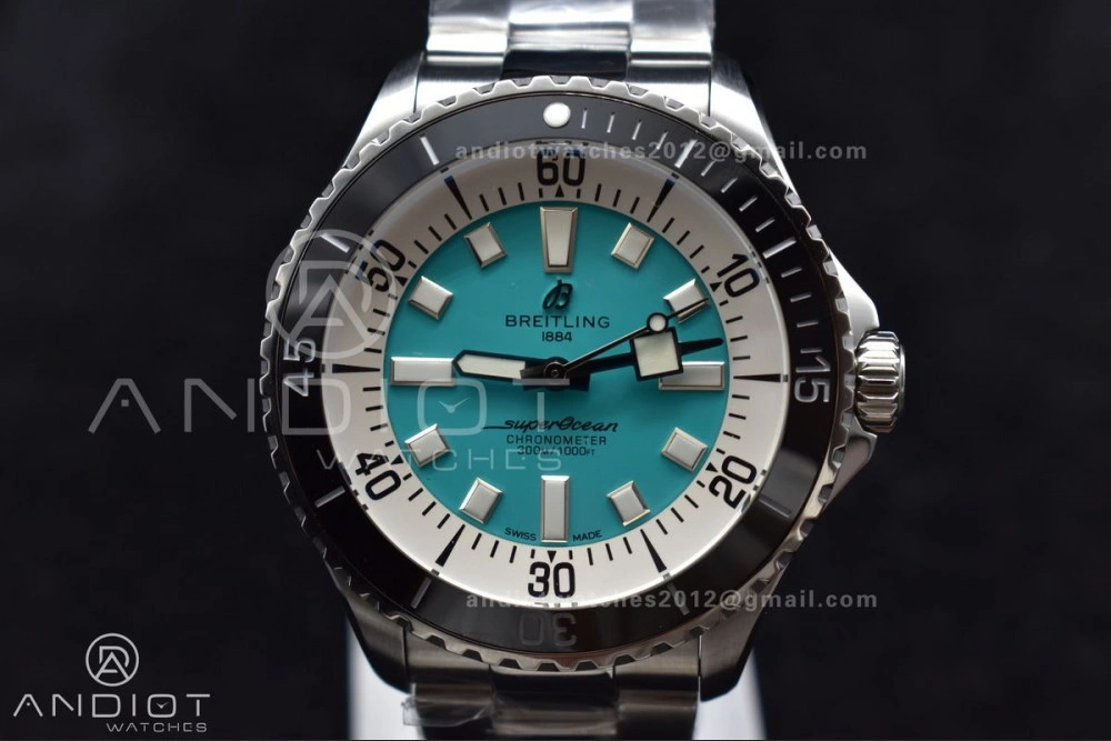 SuperOcean Automatic 44 TF 1:1 Best Edition Tiffany Blue Dial on SS Bracelet A2824