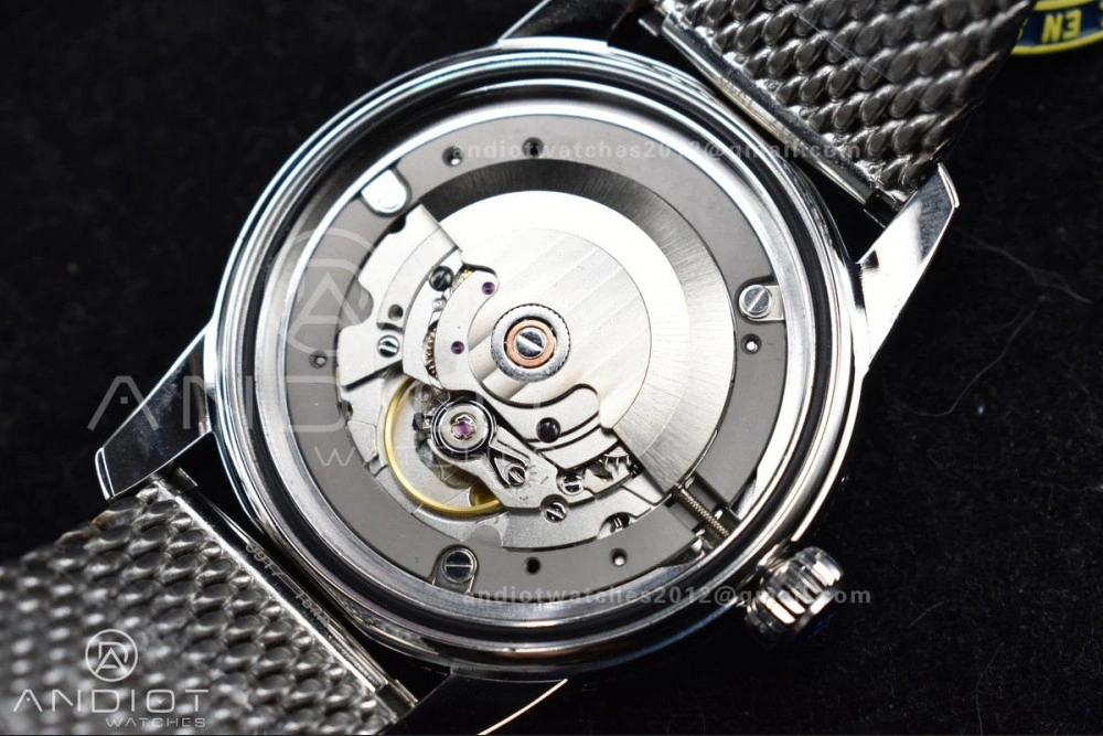 SuperOcean Heritage II BLSF 42mm SS Blue Dial Blue Ceramic Bezel on RG Bezel and Mesh Bracelet A2824