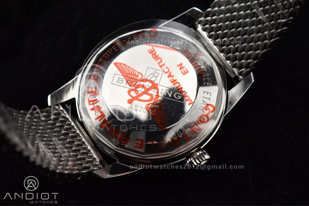 SuperOcean Heritage II BLSF 42mm SS White Dial Blue Ceramic Bezel on SS Mesh Bracelet A2824