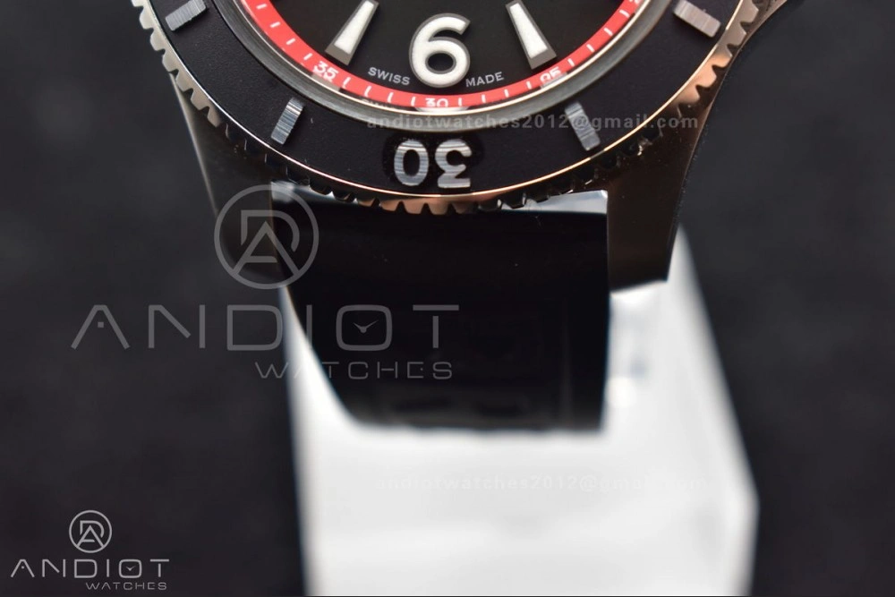 Superocean Automatic 44 BLSF 1:1 Best Edition Black Dial And Bezel With Orange Rehaut On Black Rubber Strap A2824