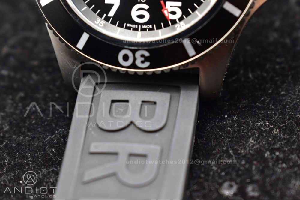Superocean Automatic 44 TF 1:1 Best Edition Black Dial Black Bezel On Black Rubber Strap A2824