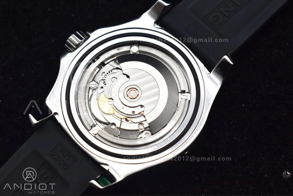 Superocean Automatic 44 TF 1:1 Best Edition Black Dial Black Bezel On Black Rubber Strap A2824